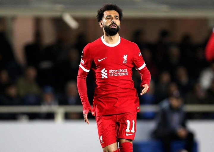 Mo Salah in a Liverpool kit